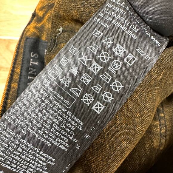 AllSaints NWT Miller Size Me Orange Acid Wash Jeans Size S Mid Rise Skinny Fray - Picture 8 of 11